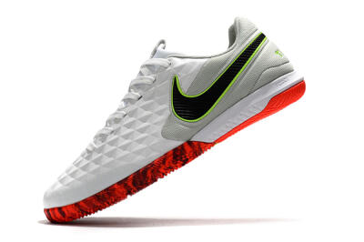 Men's NIke Tiempo Lunar Legend 8 Pro IC Football Shoes - White/Black/Yellow/Red