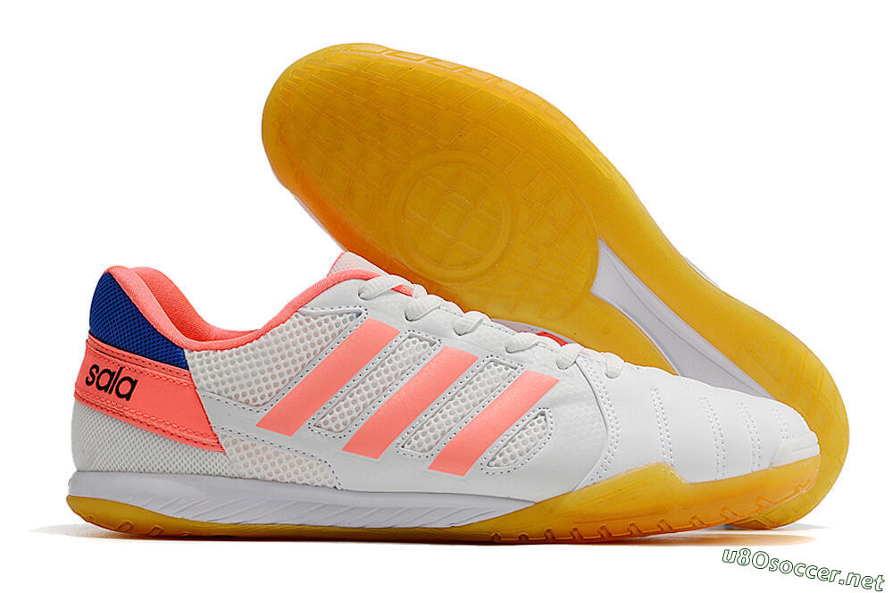 Men's Adidas Top Sala IC Football Shoes - White/Pink/Blue 2