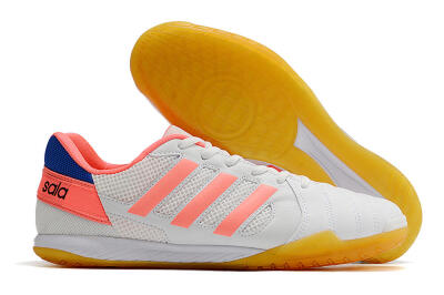 Men's Adidas Top Sala IC Football Shoes - White/Pink/Blue
