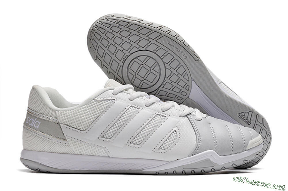 Men's Adidas Top Sala IC Football Shoes - White/Grey 2
