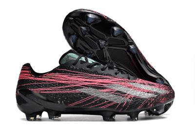 Men's Adidas X Crazyfast Strung+ FG Football Boots - Black/Silver/Pink