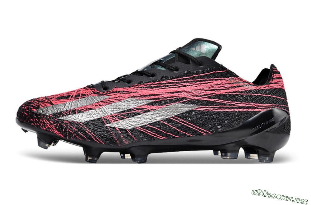 Men's Adidas X Crazyfast Strung+ FG Football Boots - Black/Silver/Pink 0