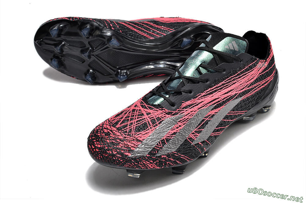 Men's Adidas X Crazyfast Strung+ FG Football Boots - Black/Silver/Pink 3