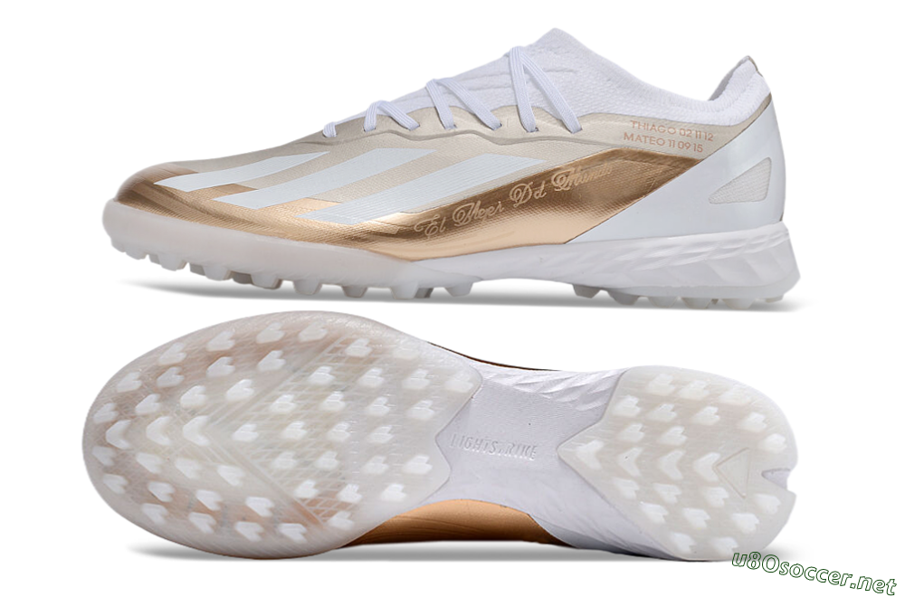 Men's Adidas X Crazyfast.1 TF Football Shoes - Gold/White 1