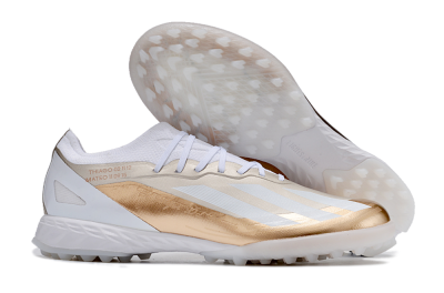 Men's Adidas X Crazyfast.1 TF Football Shoes - Gold/White