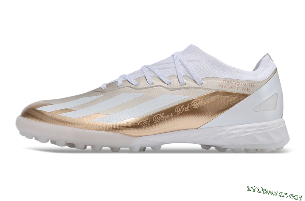 Men's Adidas X Crazyfast.1 TF Football Shoes - Gold/White 0