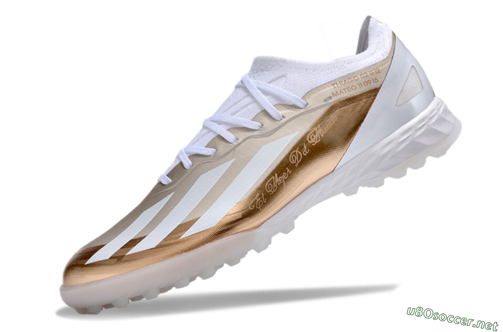 Men's Adidas X Crazyfast.1 TF Football Shoes - Gold/White 5