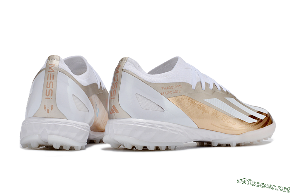 Men's Adidas X Crazyfast.1 TF Football Shoes - Gold/White 6