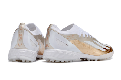 Men's Adidas X Crazyfast.1 TF Football Shoes - Gold/White