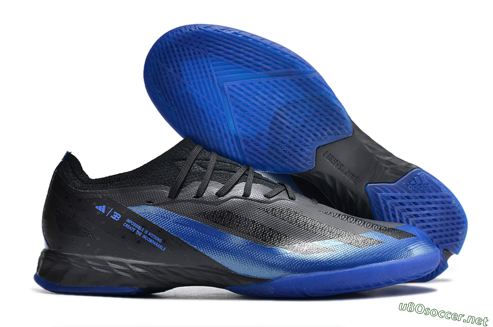 Men's Adidas X Crazyfast.1 IC Football Shoes - Blue/Black 2