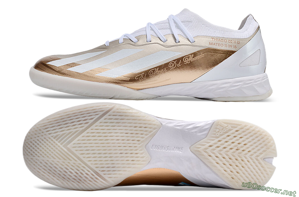 Men's Adidas X Crazyfast.1 IC Football Shoes - Gold/White 1