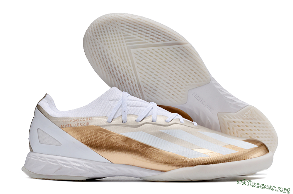 Men's Adidas X Crazyfast.1 IC Football Shoes - Gold/White 2