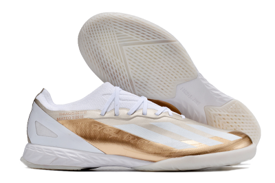 Men's Adidas X Crazyfast.1 IC Football Shoes - Gold/White