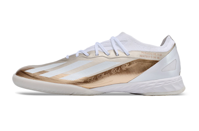 Men's Adidas X Crazyfast.1 IC Football Shoes - Gold/White