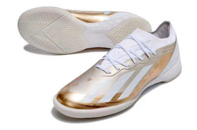 Men's Adidas X Crazyfast.1 IC Football Shoes - Gold/White