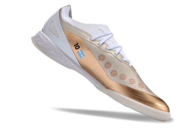 Men's Adidas X Crazyfast.1 IC Football Shoes - Gold/White