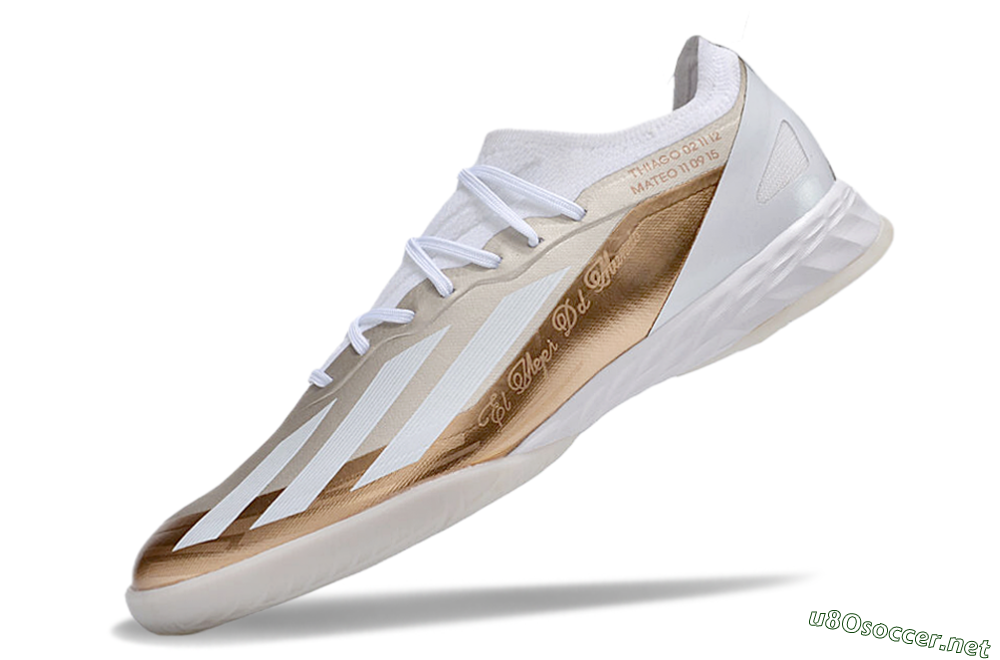 Men's Adidas X Crazyfast.1 IC Football Shoes - Gold/White 5