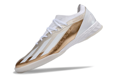 Men's Adidas X Crazyfast.1 IC Football Shoes - Gold/White