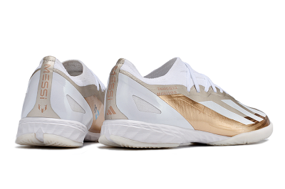 Men's Adidas X Crazyfast.1 IC Football Shoes - Gold/White