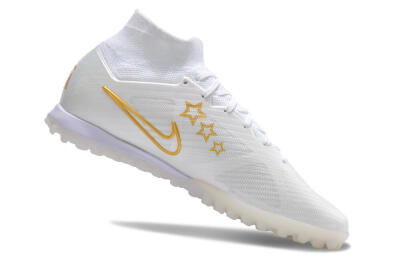 Men's Nike Air Zoom Mercurial Superfly 9 Elite TF Football Shoes - White/Gold/Blue