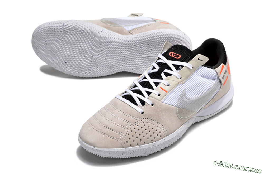 Men's Nike Street Gato IC Football Shoes - Brown/White/Orange 3