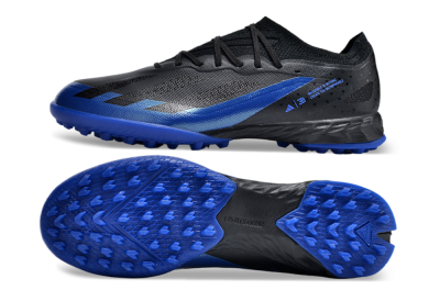 Men's Adidas X Crazyfast.1 TF Football Shoes - Black/Blue