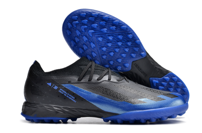 Men's Adidas X Crazyfast.1 TF Football Shoes - Black/Blue