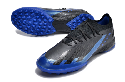 Men's Adidas X Crazyfast.1 TF Football Shoes - Black/Blue