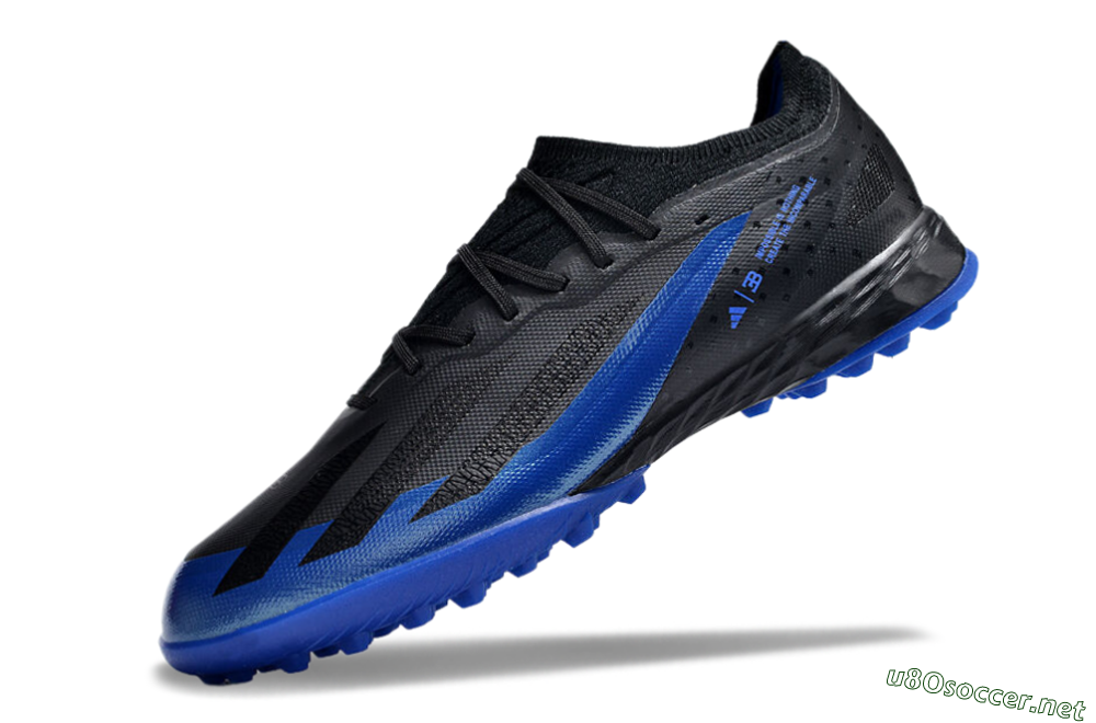 Men's Adidas X Crazyfast.1 TF Football Shoes - Black/Blue 5