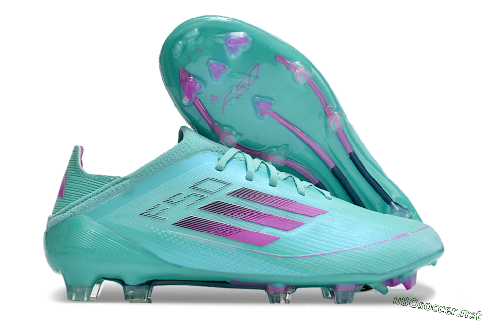 Unisex Adidas F50 Adizero FG Football Boots - Jade/Purple/Blue 2