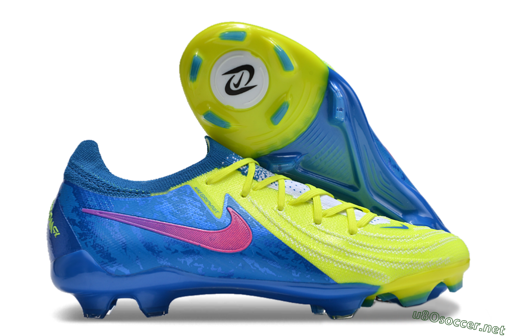Unisex Nike Phantom Luna Elite FG Football Boots - Yellow/Blue/Pink 2