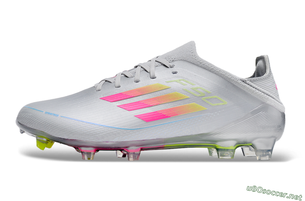 Unisex Adidas F50 Adizero FG Football Boots - Silver/Yellow/Pink 0