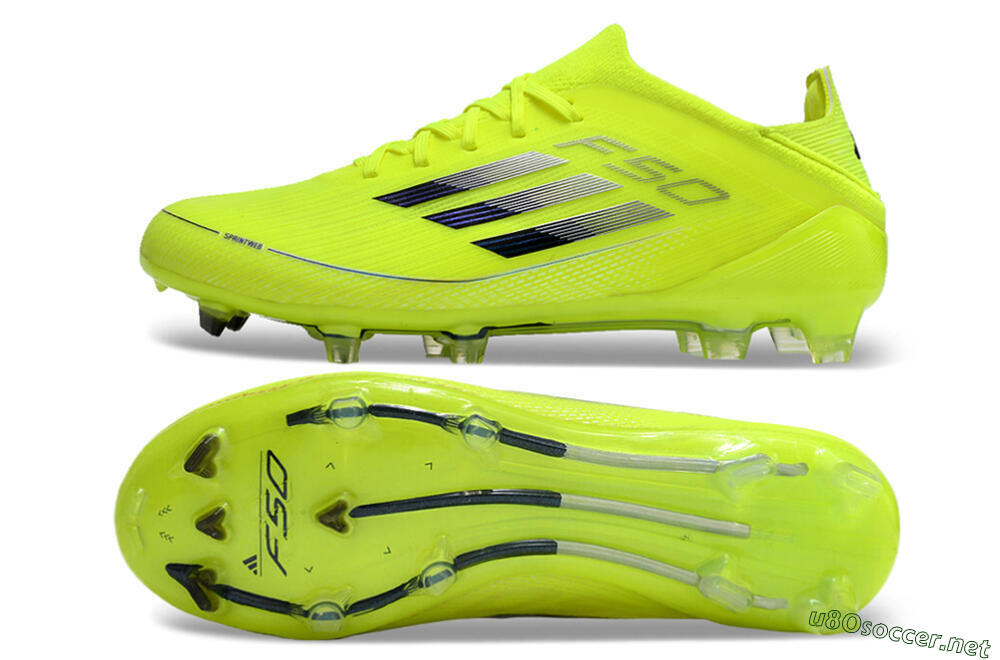 Men's Adidas F50 Adizero FG Football Boots - Yellow/Blue 1