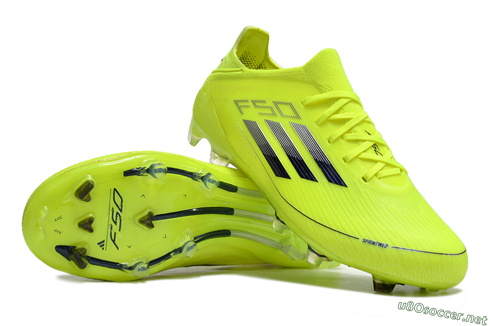 Men's Adidas F50 Adizero FG Football Boots - Yellow/Blue 3