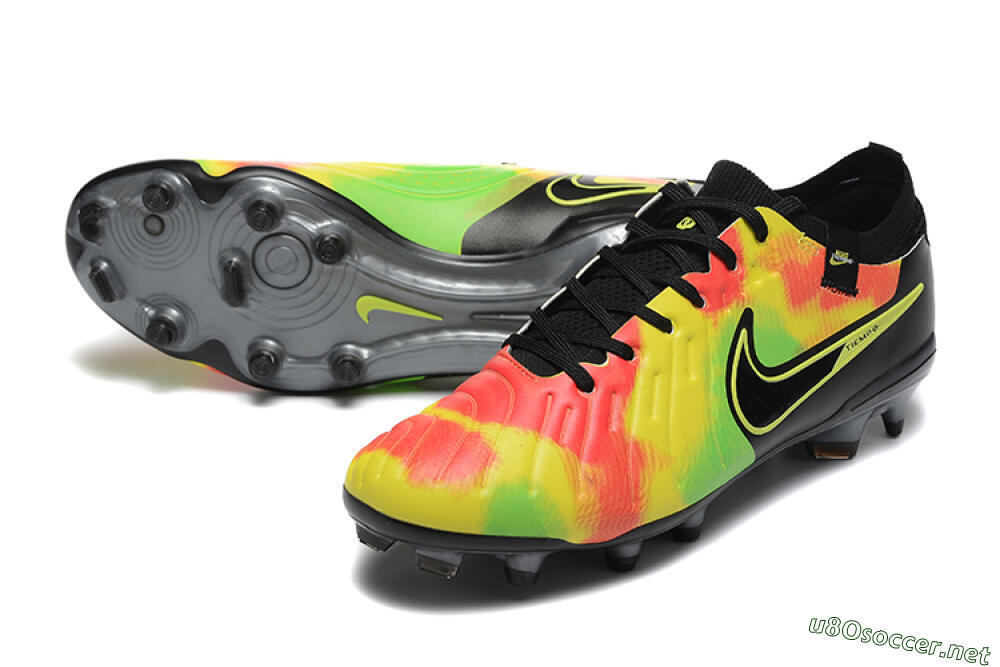 Men's Nike Tiempo Legend 10 Elite FG Football Boots - Black/Rainbow 3