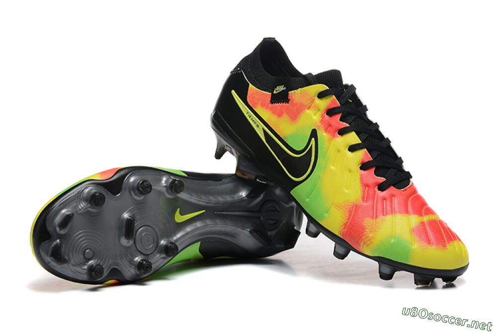 Men's Nike Tiempo Legend 10 Elite FG Football Boots - Black/Rainbow 4