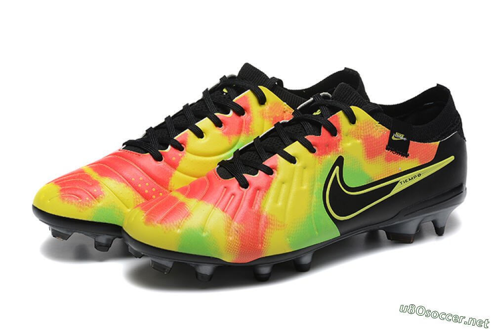 Men's Nike Tiempo Legend 10 Elite FG Football Boots - Black/Rainbow 5