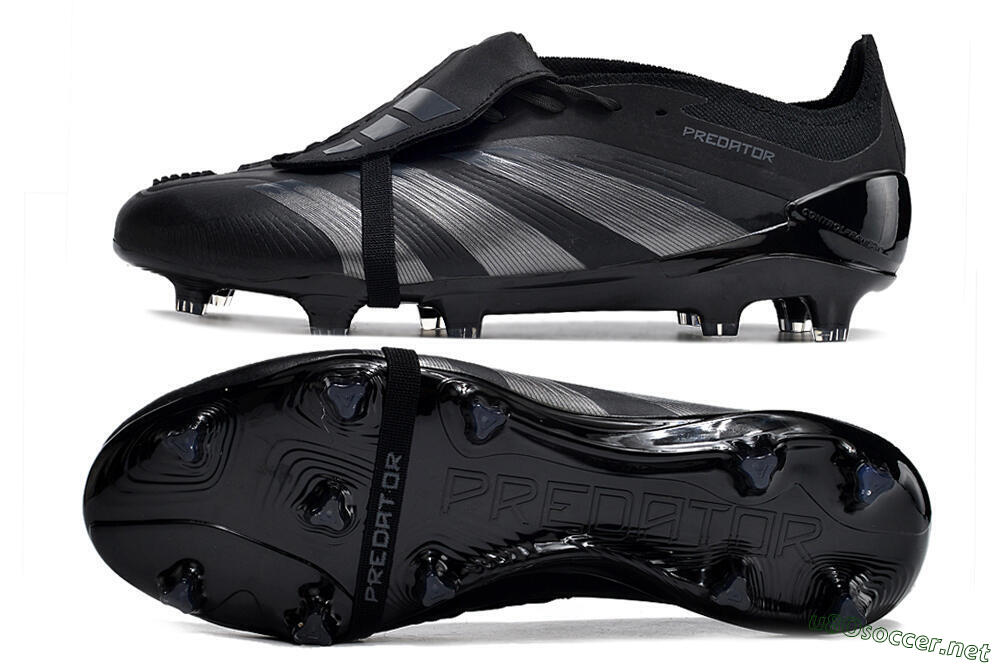 Men's Adidas Predator Elite Foldover Tongue FG Football Boots - Black/Silver/Blue 1