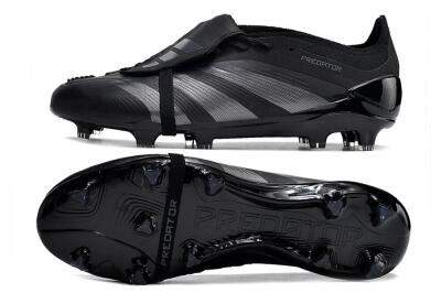 Men's Adidas Predator Elite Foldover Tongue FG Football Boots - Black/Silver/Blue