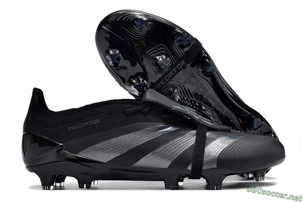 Men's Adidas Predator Elite Foldover Tongue FG Football Boots - Black/Silver/Blue 2