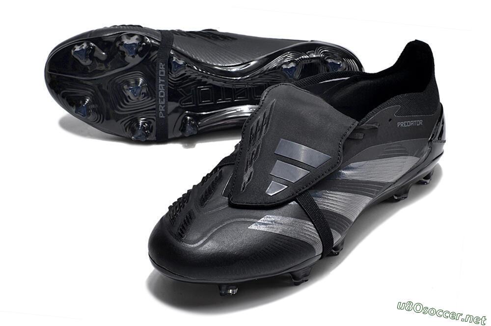 Men's Adidas Predator Elite Foldover Tongue FG Football Boots - Black/Silver/Blue 3