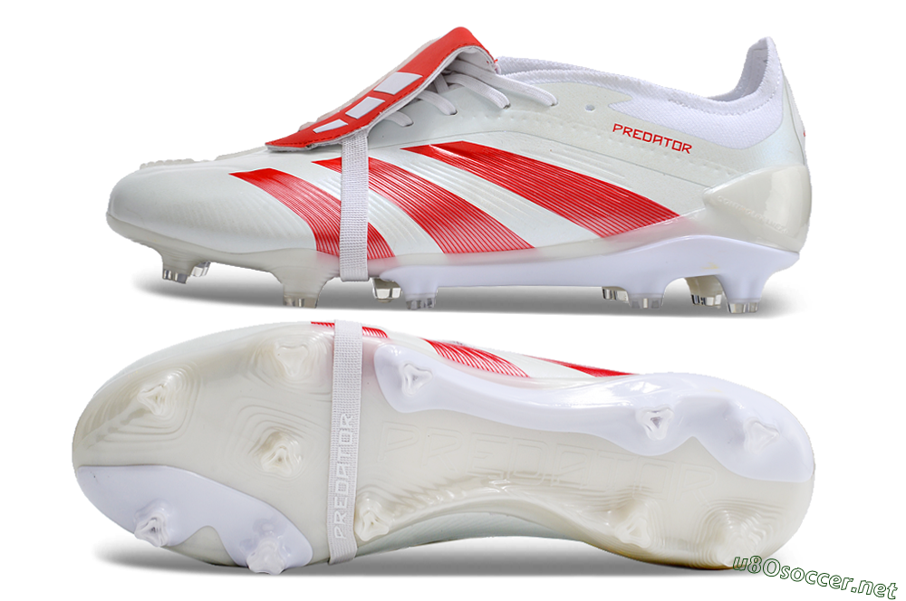 Men's Adidas Predator Elite Foldover Tongue FG Football Boots - Beige/Red/White 1