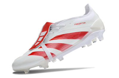 Men's Adidas Predator Elite Foldover Tongue FG Football Boots - Beige/Red/White