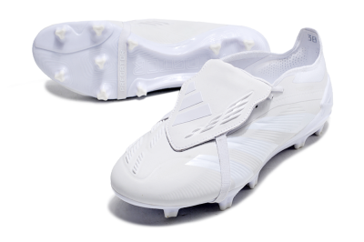 Men's Adidas Predator Elite Foldover Tongue FG Football Boots - White/Beige