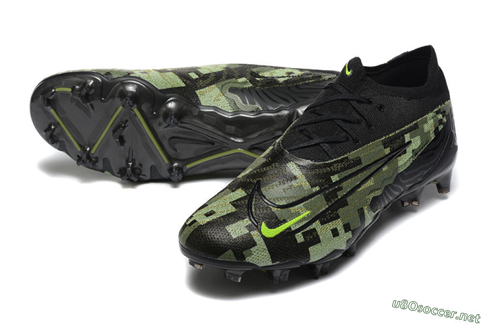 Men's Nike Phantom GX Elite FG Football Boots - Black/Camo/Yellow 3