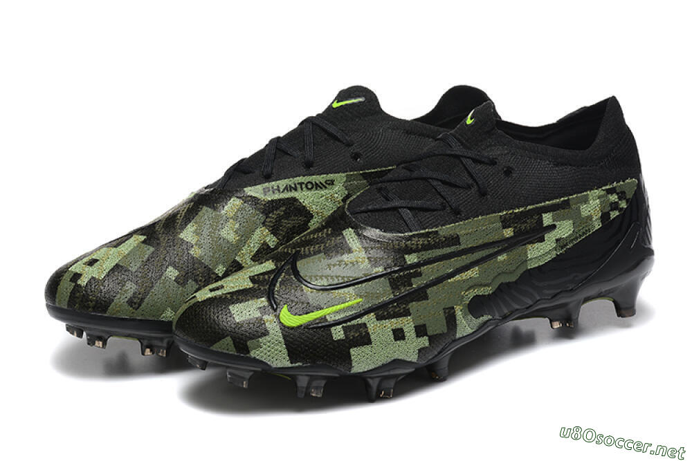 Men's Nike Phantom GX Elite FG Football Boots - Black/Camo/Yellow 5