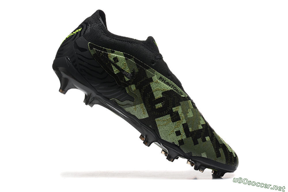 Men's Nike Phantom GX Elite FG Football Boots - Black/Camo/Yellow 7