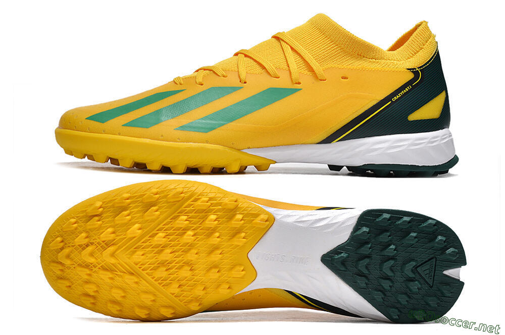 Men's Adidas X Crazyfast.3 TF Football Shoes - Yellow/Blue/White 1