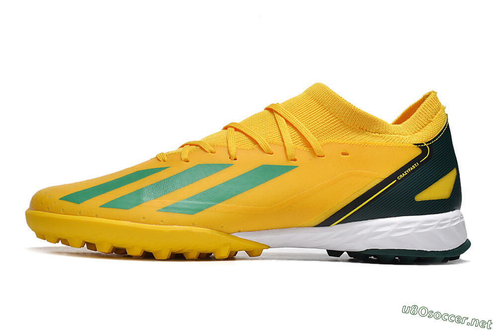 Men's Adidas X Crazyfast.3 TF Football Shoes - Yellow/Blue/White 0