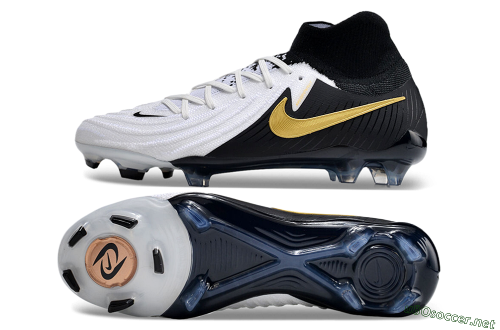 Men's Nike Phantom Luna Elite NU FG Football Boots - White/Black/Gold 1